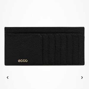 ECCO Black Card Holder with Gold Logo